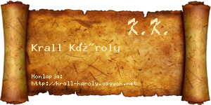 Krall Károly névjegykártya