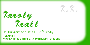 karoly krall business card